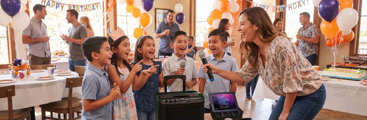 Kids' karaoke birthday party at a Rancho Mission Viejo community clubhouse
